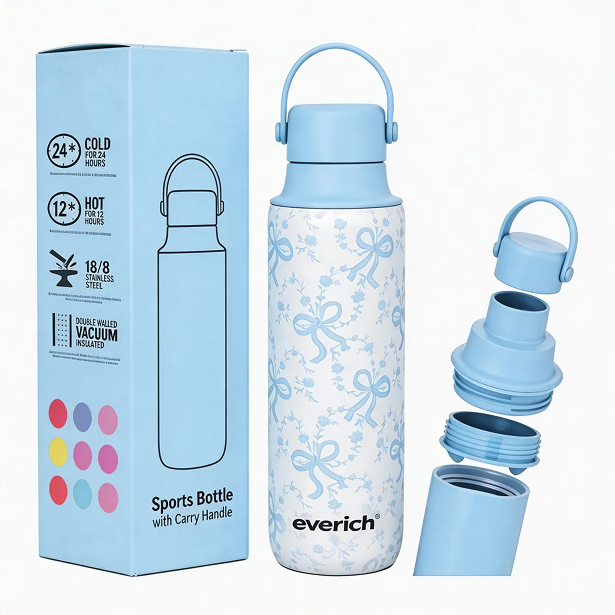 Everich Bottle ODM 2026 New Arrival Double Wall Insulated 20oz Water Bottle with Straw Lid for Kids Metal Water Bottle