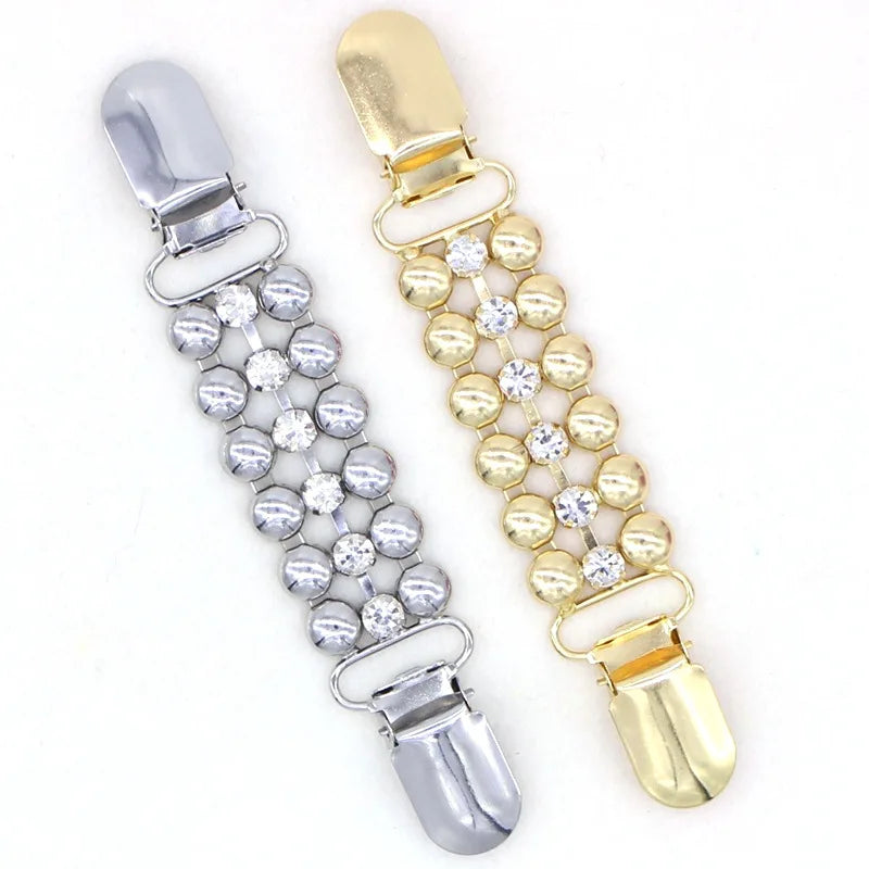 ZF Hot Sales Retro Cardigan Clip Rhinestone Crystal Sweater Collar Clip Dresses Shawl Clip for Women Girls
