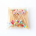 J&M Wholesale Eco-Friendly Disposable Bamboo Cocktail Fruit Skewers Picks Glass Beads Parties Restaurants Jigger Muddler