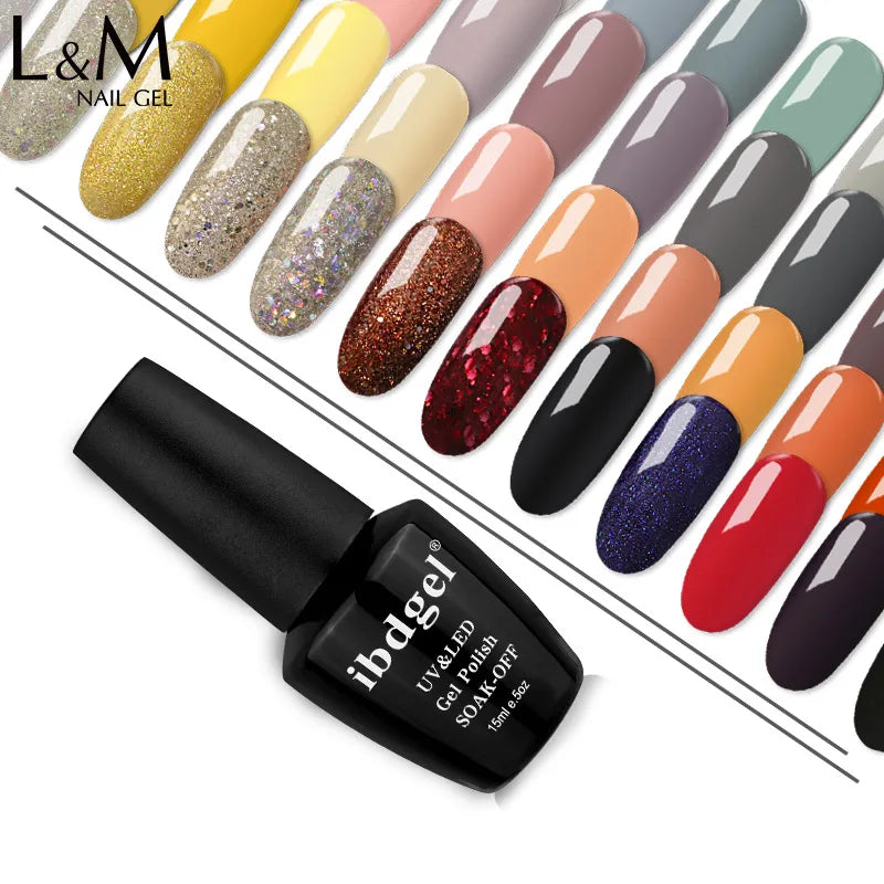 Ibdgel Quality Soak off Gel Polish 120 Colors Glazed Nails UV Gel