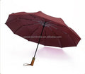 3 Folding Umbrella Wooden Handle Auto Open Close Popular Fashion Auto Open and Close 3 Folding Women Rain Umbrella for Sale