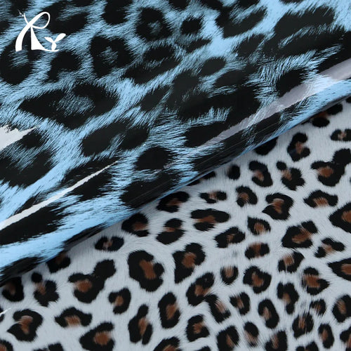 0.7mm Mirror Crystal Animal Print Leopard Print PU Leather Film Waterproof Stain Resistant Craft Luggage Decorative Accessories
