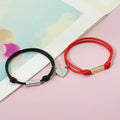 Custom Adjustable Couples Bracelet Personalized Engraved Heart Magnetic Bracelet for Men and Women