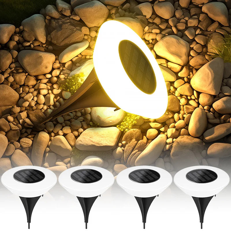 1Pack Solar LightsOutdoors Lamp360 LED Floor Lights IP65 Waterproof with On/Off for Garden Yard Backyard Driveway