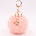 Bulk Real Poms Pom Fur Ball Keychains Fluffy Furry Faux Puff Heart Balls Rainbow Puffballs Keychain-Plush Plush Keychains