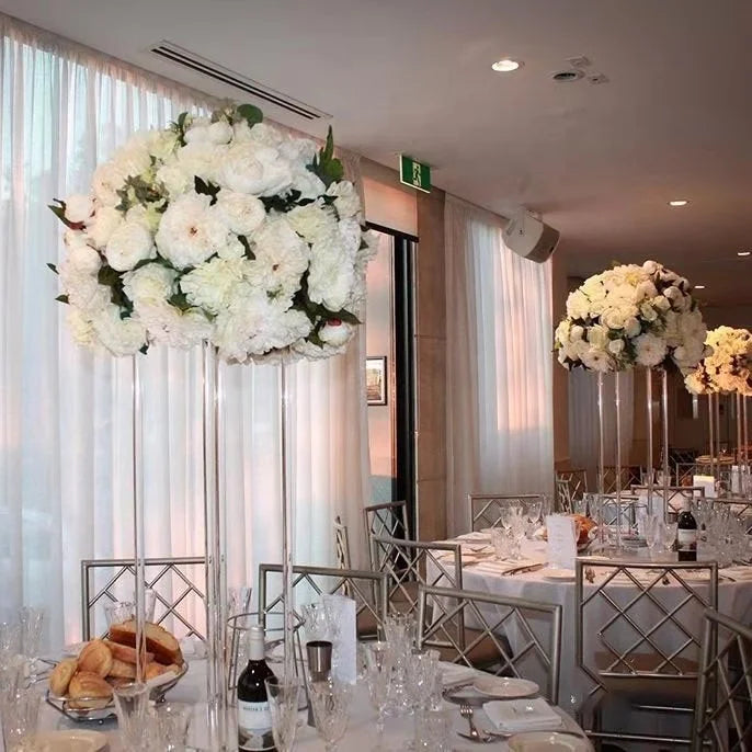 Ourwarm Acrylic Tall Flower Bases Vases Centros De Mesa Para Xv Wedding Decoration Clear Centerpieces for Wedding Table