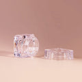 Luxury 5g AS Plastic Mini Square Shaped Shiny Transparent Jar Lip Tint Eye Shadow Sample Container Cosmetic Packaging