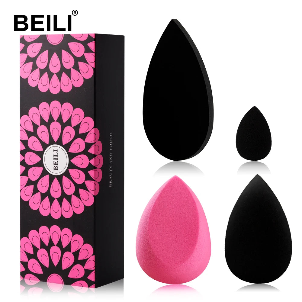 BEILI Make up Sponge Set Custom Logo Packaging Private Label Makeup Sponge Blender Non-latex Soft Sponge