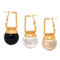 Fashion New Colorful Beads Round Titanium Steel Earrings 18k Gold Plated Earrings for Women's Jewelry