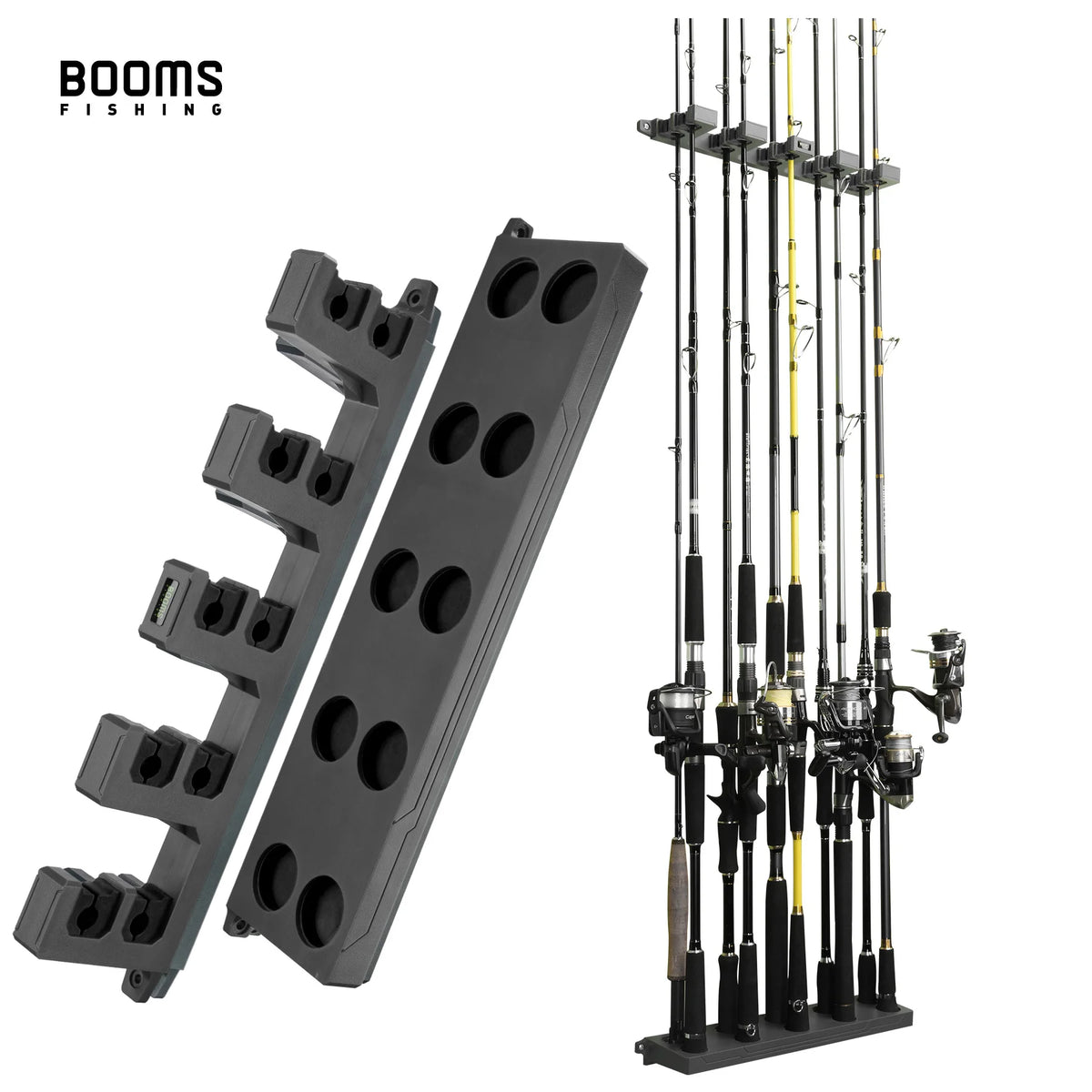 Booms Fishing WV4 Carp Stand Black Fishing Rod Racks Wall Mount Plastic Fishing Rod Racks MegaBDM
