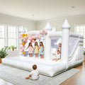 Commercial White Bounce House Castle Inflatable Combo with Slide and Ball Pit  Bouncy Castle Jumping Bed for WeddingParty