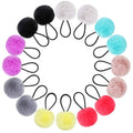 Hot Selling Pom Ties Weaving Bands Hair Rope Pom Ties Korean Tie Hair Rope Manufacturer in China Low Pom Mink Fur Ball
