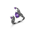 C7873 Abiding Natural Amethyst Gemstone Ring New Design Real 925 Sterling Silver Ring Jewelry