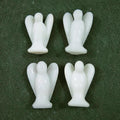 Huiying Christmas Gift Natural White Jade Angel Carved Mini Crystal Craft 2 Inch
