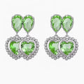 Hot Selling Brass Plated With Zircon Double Heart Pendant Earrings for Women Gift Jewelry Custom Design