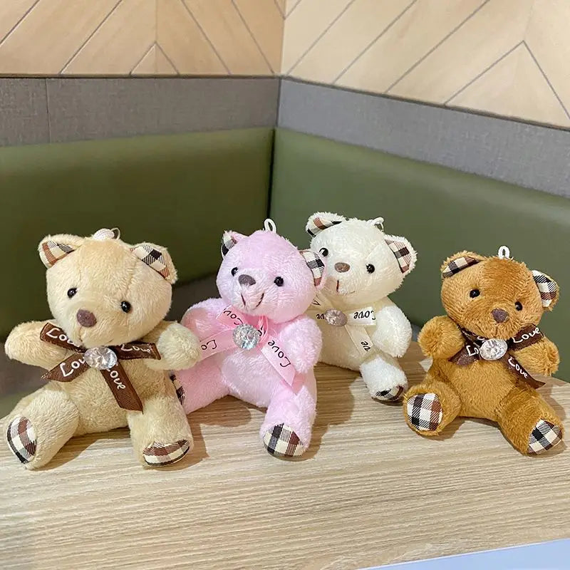Mini Teddy Bears Valentine Stuffed Animals Toys Keychain  Teddy Bear Plush Keychain Toys Accessory Birthday Gifts Wedding Decor