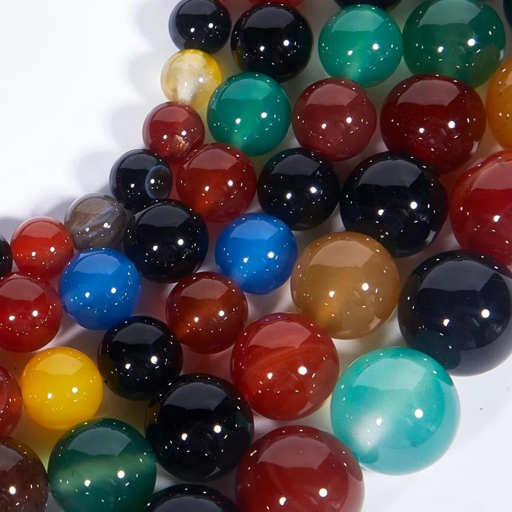 Wholesale 2~12mm Natural Agate Stone Beads Semiprecious Gemstone Loose Beads Bulk for Jewelry Jewelry Findings Components