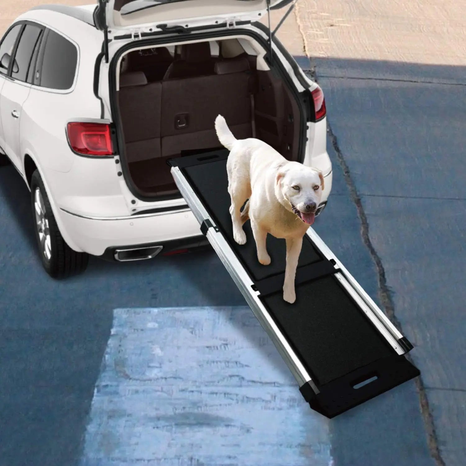 All for Paws Accessories Non Slip Folding Dog Ramp Deluxe Telescoping Adjustable Fold Pet Ramp for Car