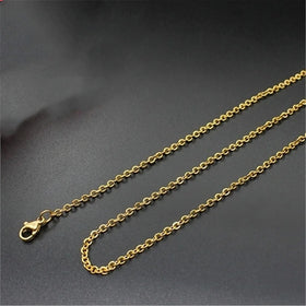 Gold Plated Stainless Steel Modern Classic O Link Chain Pet Urn for Engagement & Anniversary Gifts