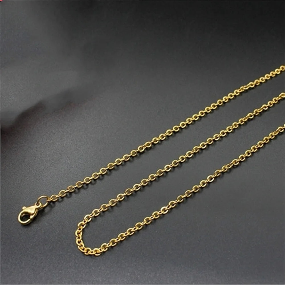 Gold Plated Stainless Steel Classic O Link Chain Necklace for Engagement & Anniversary Gifts