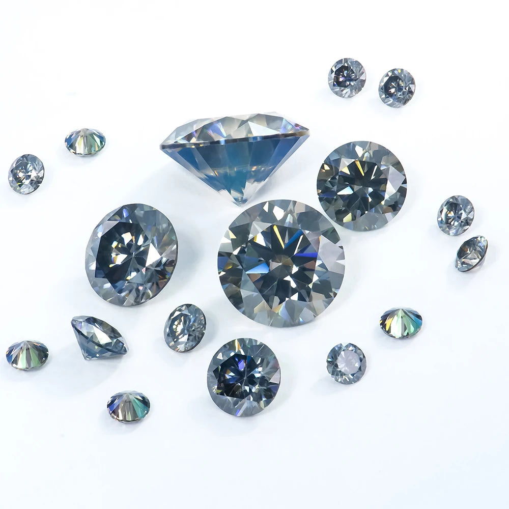 Xingyue Wholesale Gem 3-14mm Pear Round Gra Vvs Brilliant  Loose Stones Dark Gray Mossanite Moissanite Diamond with Certificate