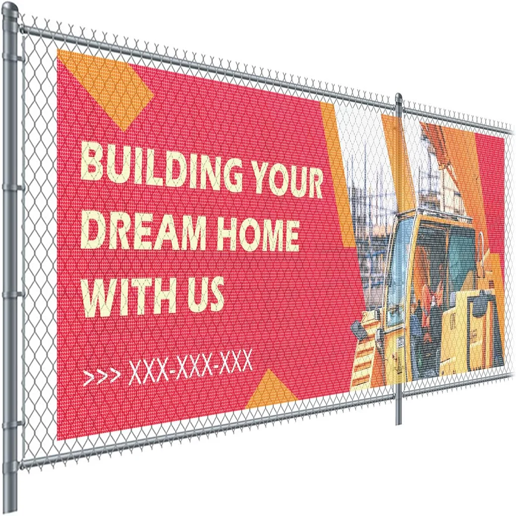 Custom logo Large Size Mesh Fabric Banners Pvc Vinyl Backdrop Mesh Outdoor Banner