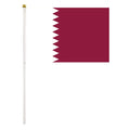 Factory Wholesale Digital Printing Qatar for 14x21cm Polyester Waving Flag with Anti-Wrinkle Sporty Style Belt Pole