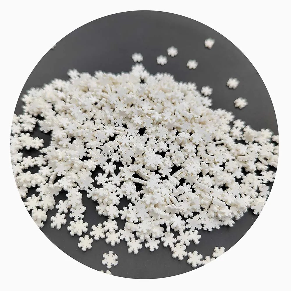 500g/Lot 5MM Blue White Color Snowflake Sprinkles Polymer Clay Slice for Nail Art Dessert Cake Scrapbook Phone Case Decor