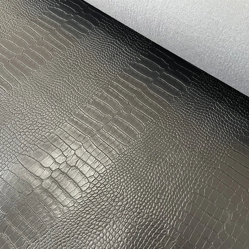 Alligator Crocodile Pattern Embossed Woven PU Leather Material Waterproof for Sofa and Home Decor