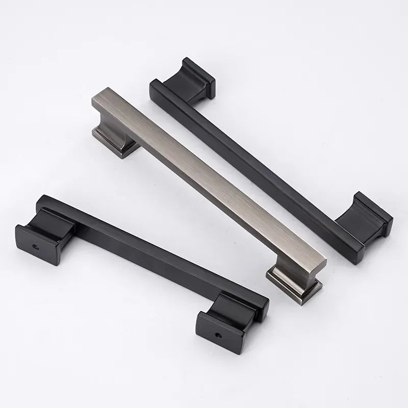 Furniture Door Handles Knobs Hardware Black Zinc Alloy Decorative Wardrobe Kitchen Cabinet Drawer Vintage Pulls Handles