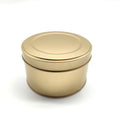 Small Round Tinplate Golden Candle Jars with Lid and Boxes for Craft and Candle Use Recycled Materials