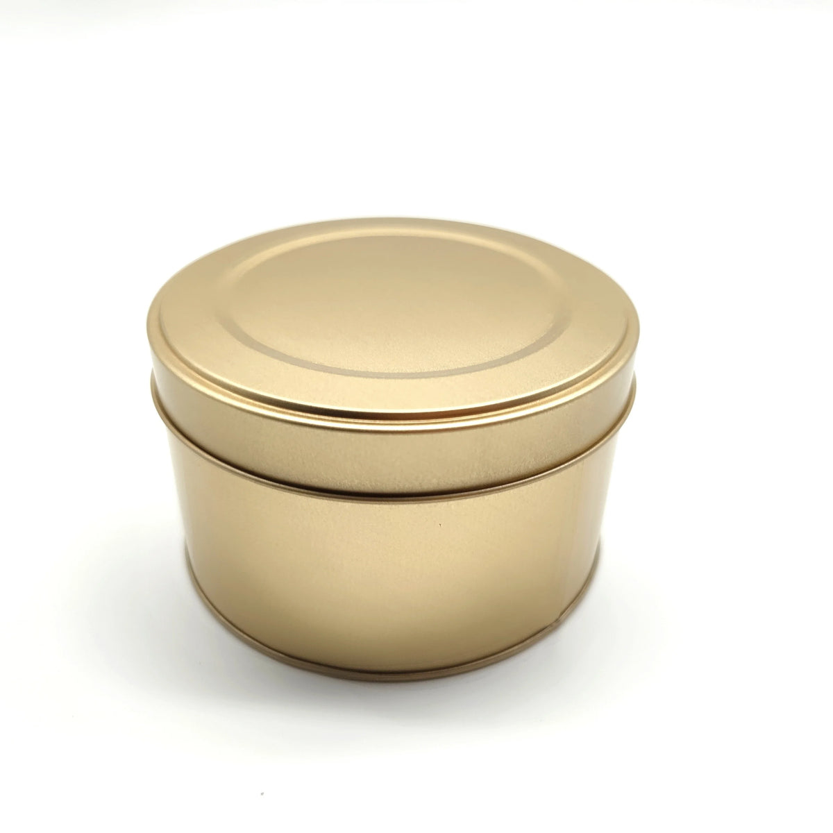 Small Round Tinplate Golden Candle Jars with Lid and Boxes for Craft and Candle Use Recycled Materials