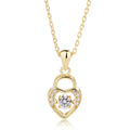 Fashion Love Heart 925 Sterling Silver Plated 24k Gold Cubic Zirconia Heart Pendant Necklace for Women