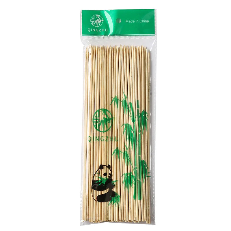Eco-friendly Disposable 100 Pcs Each Pack Bamboo Skewer 2mm Diameter 25cm Long BBQ Tools
