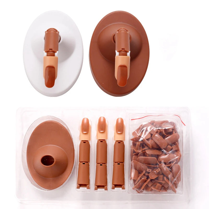 Manicure Movable Joint Finger Plastic Fake Finger Can Be Replaced With Fake Nail Piece Manicure Beginner Practice Set With Base
