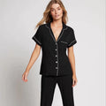 Female Pajamas Pants Women Casual Loose Sleepwear Elegant Lounge Set 2 Piece Pajamas