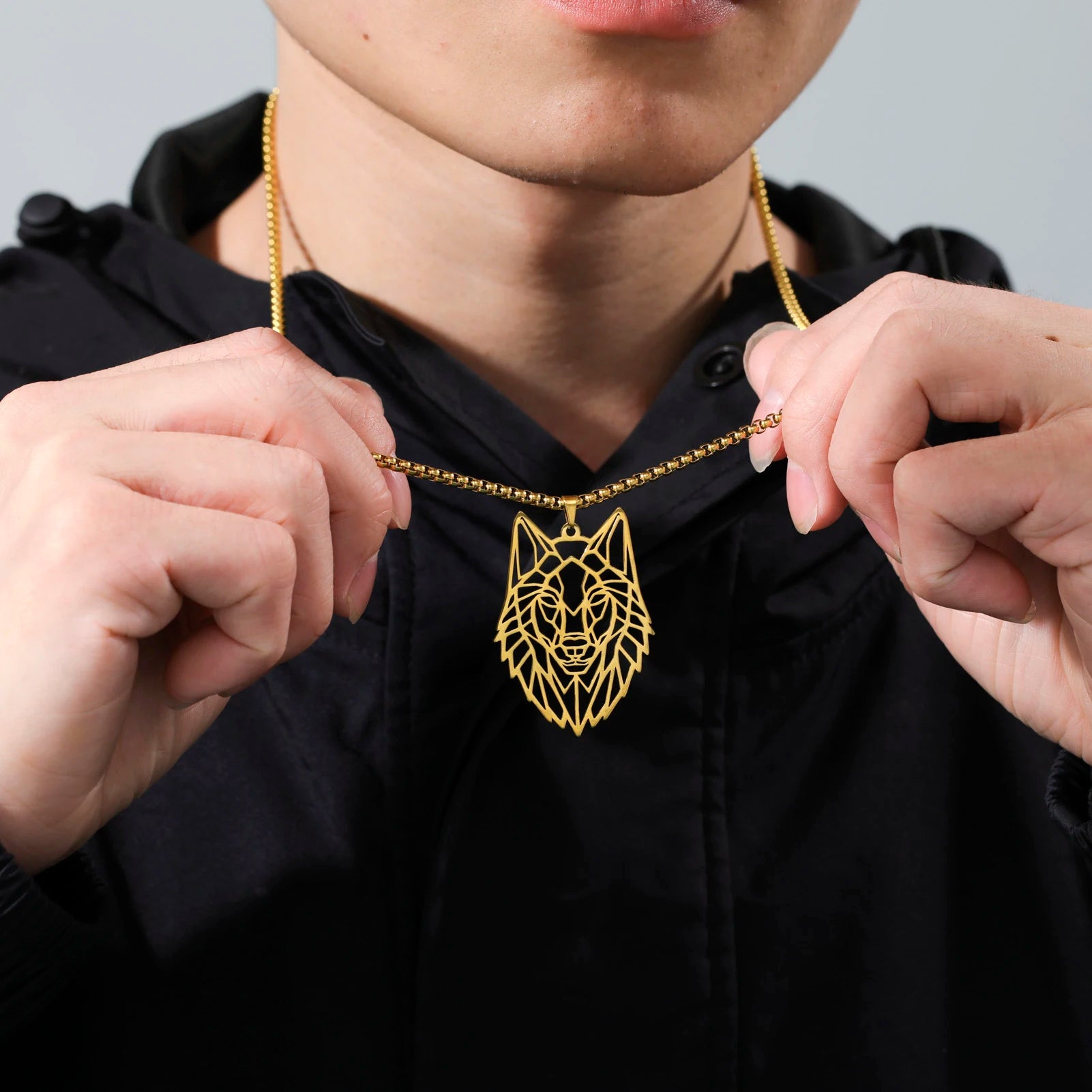 Head of a Wolf Pendant Necklaces Fashion Jewelry Necklaces Stainless Steel Necklace for Women and Man