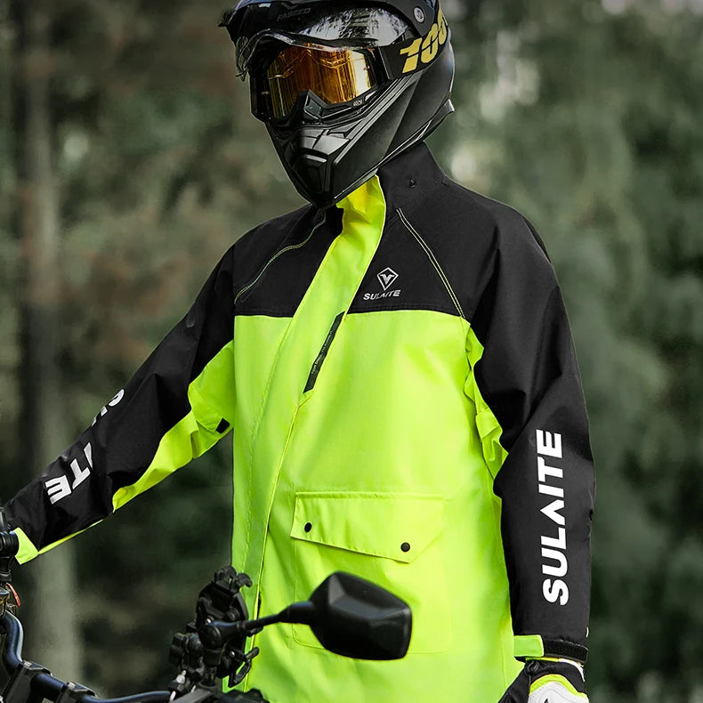 SULAITE 100% Waterproof Ropa Impermeable Moto Raincoat Motorcycle for Mens Rain Jacket