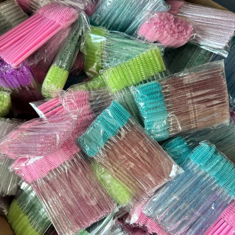 Wholesale High Quality Eye Lashes Disposable Mascara Wand Eyelash Extension Brush Plastic Lash Trays Mascara Brush