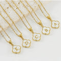 316 Stainless Steel Flower Shape 18k Gold 26 Letter English Alphabet Chain Necklace