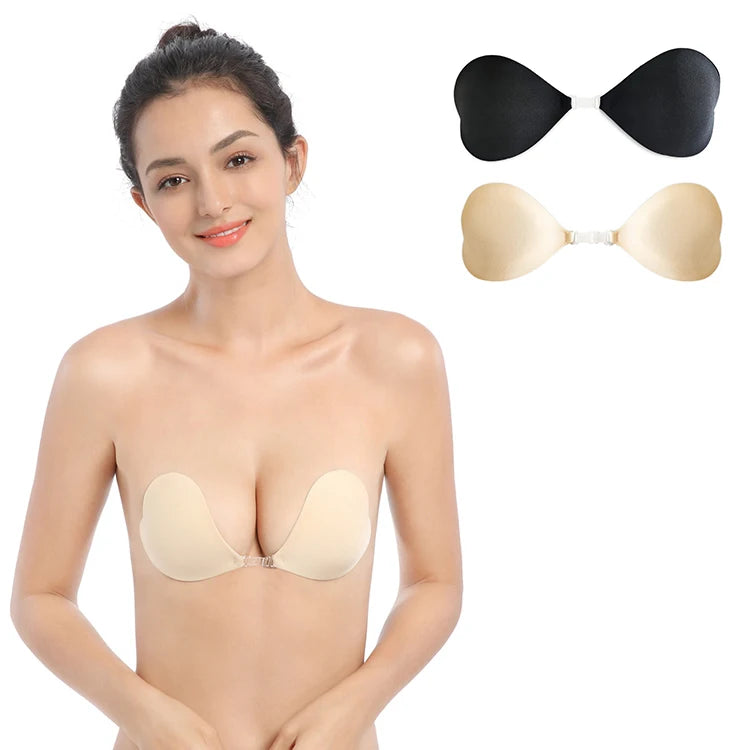 Heart Shape Push up Sticky Strapless Invisible Lifting Seamless Adhesive Bra for Small Boobs