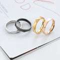 Simple 4MM Diamond Ring Cutting Geometry Stainless Steel Ring for Couple Men Women Jewelry Manufacturers