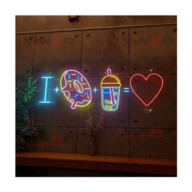 Dropshipping Free Design Milk Shake Custom Neon Sign logo LED Neon Light for bar Wedding Cake Shop LED Neon Light Sign Custom