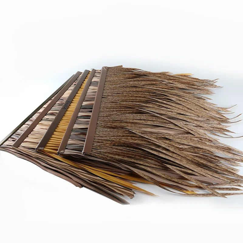 Free Tools PVC Plastic Thatch Roof Artificial Synthetic Palm Roof Tile