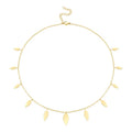 Latest High Quality 14K Gold Plated Stainless Steel Jewelry Gradient Leaves Shape Irregular Sequins  Necklace P203189