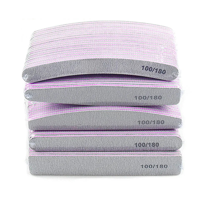 Wholesale Nail File Buffer 100/180 Grit Double Sided Nail Files Sticks Sandpaper Sanding Grinding Gel Nail Polish Manicure Tool