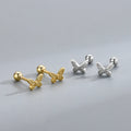 Exquisite Gold Plating Sterling Silver Texture Butterfly Stud Earrings S925 Silver Screw Butterfly Earring for Girl