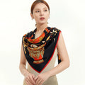 Wholesale Vintage Japanese Cashmere Silk Scarf 110*110Cm Square Simple Design with Silk Screen Printing for Winter Season