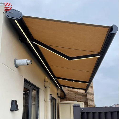 Hot Sale Waterproof Outdoor Motorized Awning Folding Aluminum Arm Full Cassette Retractable Awning Shade Patio