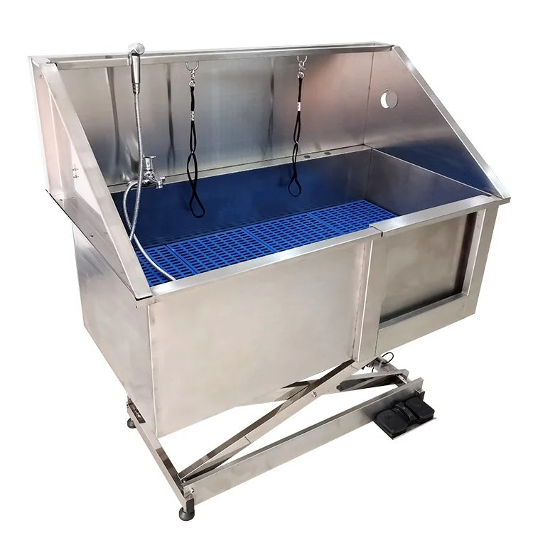 USMILEPET Stainless Steel Electric Lift Pet Bath Tub With a Side Door for Pet Grooming Salon Sustainable Pet Grooming Tub